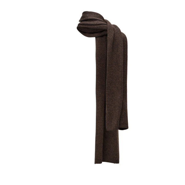 Wool scarf in dark brown - Image 2