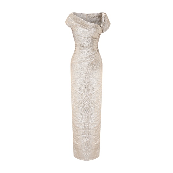Marmar Halim Asymmetrical Metallic Brocade Dress