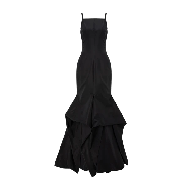 Fish-Cut Taffeta Dress