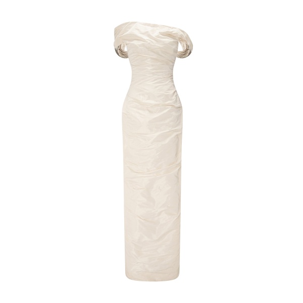 Marmar Halim Off-Shoulder Taffeta Dress With Wire Outline