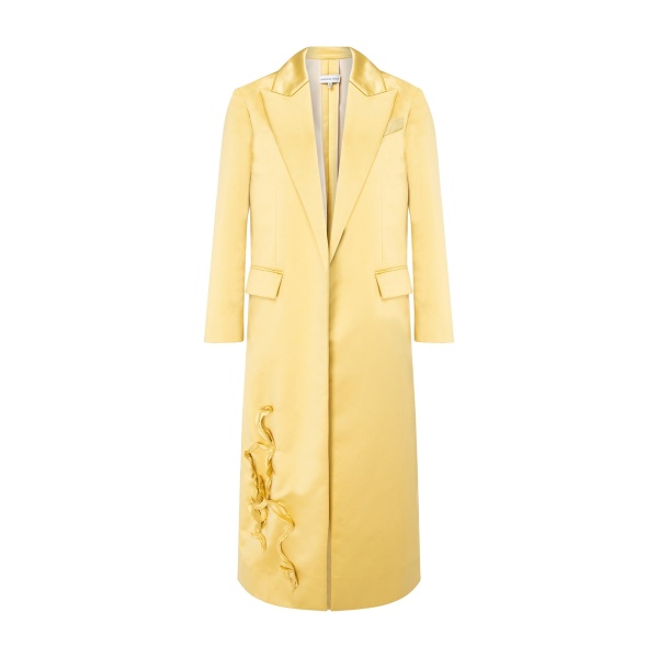 Marmar Halim Satin Duchess Jacket With Embroidered Detail