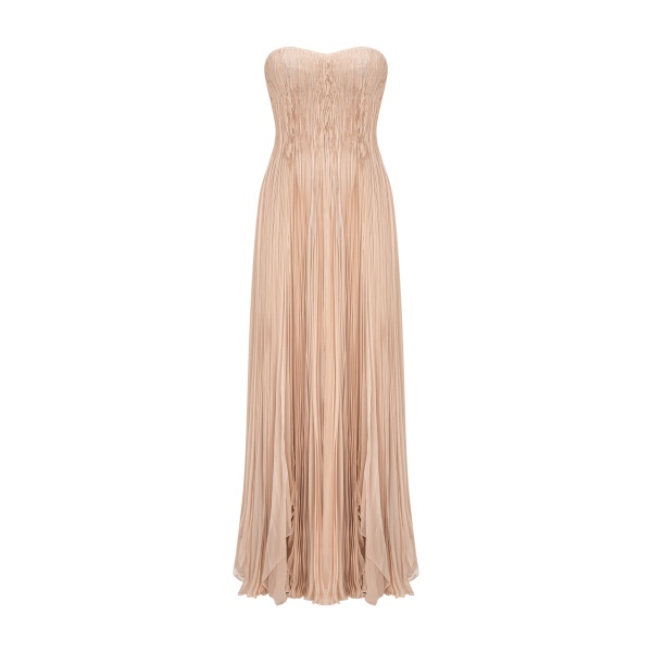 Marmar Halim Strapless Chiffon Dress