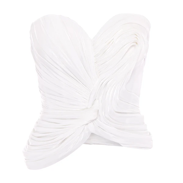 Strapless Draped Satin-Like Corset