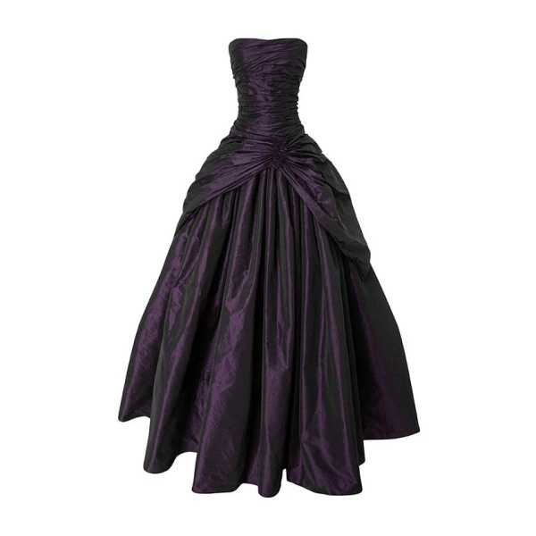 Marmar Halim Strapless Draped Taffeta Dress With Wire Outline