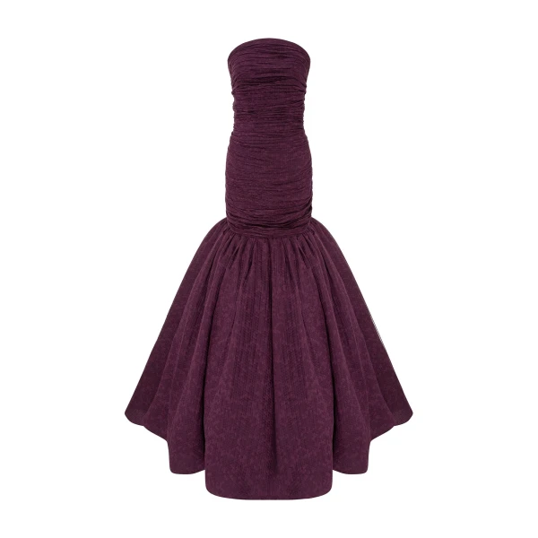 Marmar Halim Strapless Fish-Cut Jacquard Dress