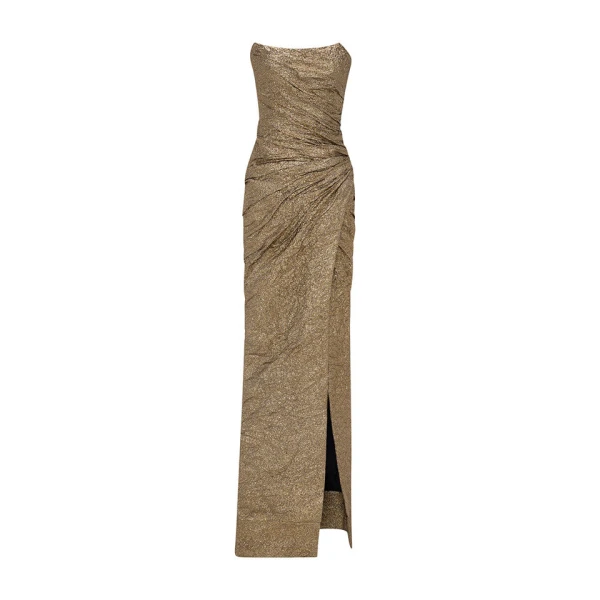 Marmar Halim Strapless Gold Dress