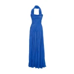 Marmar Halim Strapless Hand Pleated Silk Gown
