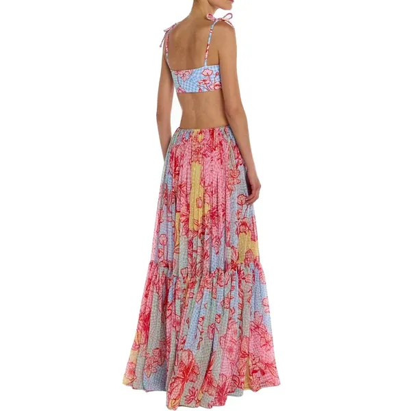 print skirt and Mary Katrantzou SS26
