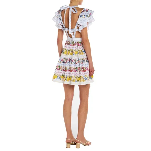 print dress and Mary Katrantzou SS26