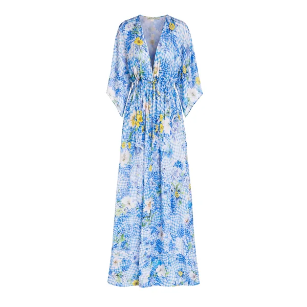 Taormina Kaftan Dress Fleur Blueberry