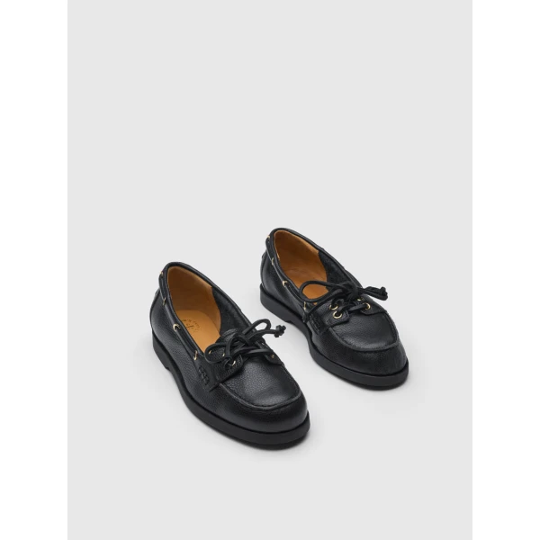 ATP Atelier Nesso in Black Boat Shoes Black