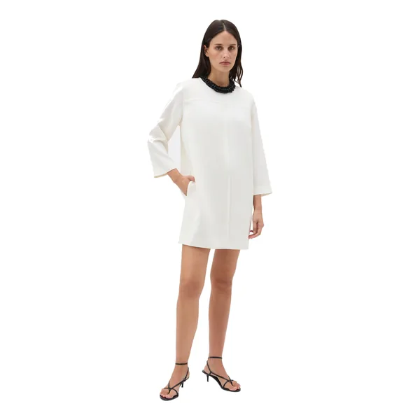 Beaded Collar Shift Dress