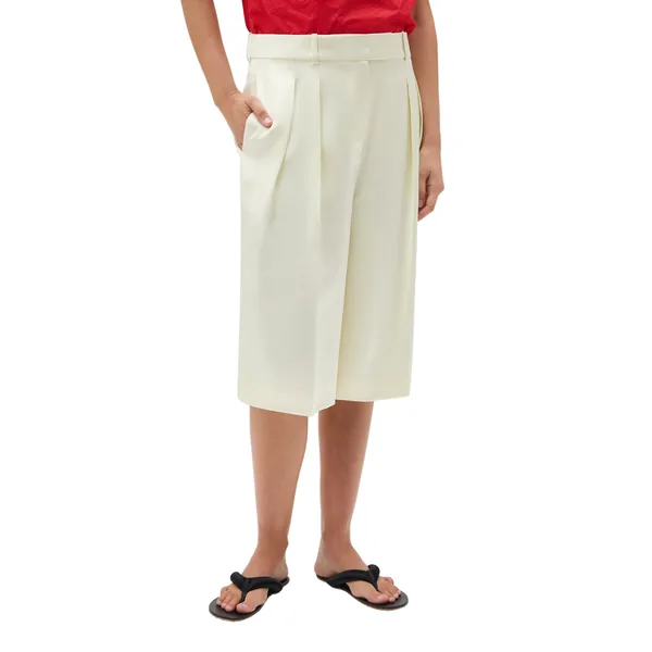 Double Satin Pleat Bermuda