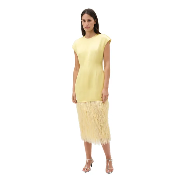 Feather Jacquard Sheath Dress