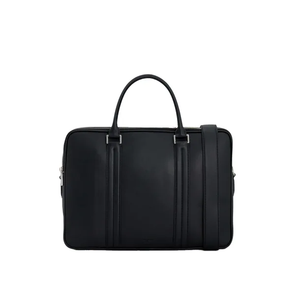 Nicholas Smooth Double Zip Briefcase Black