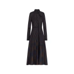 Oscar de la Renta Argyle Silk Twill Tie Neck Dress | Dresses | Coveti