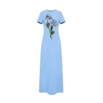 Oscar de la Renta Beaded Chiné Cosmos Embroidered Caftan | Kimono | Coveti