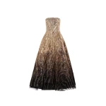 Oscar de la Renta Beaded Sequin Moiré Ombré Tea Length Gown | Dresses | Coveti