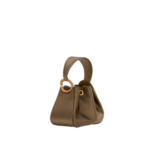 Crystal Pavé Nano O Handle Bag in Khaki