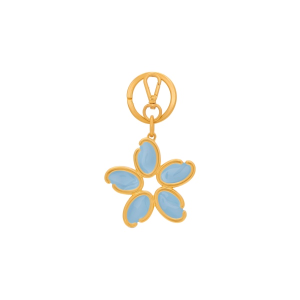 Oscar de la Renta Enamel O Flower Key Chain in Blue