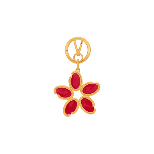 Enamel O Flower Key Chain in Cherry