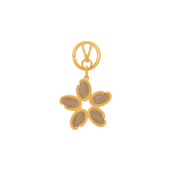Enamel O Flower Key Chain in Sand