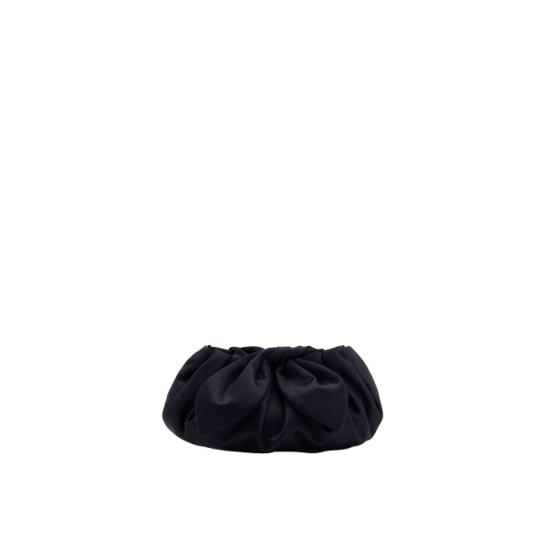 Oscar de la Renta Mini Satin Bow Clutch in Navy