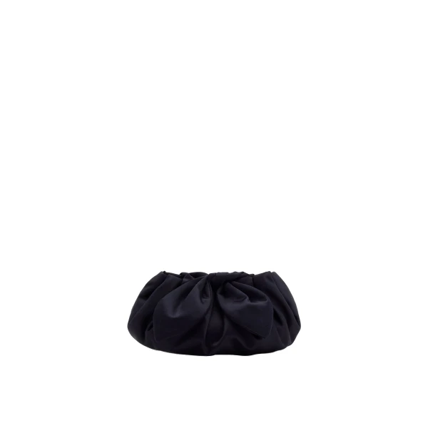 Oscar de la Renta Mini Satin Bow Clutch in Navy