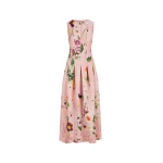 Oscar de la Renta Mixed Botanical Faille Sleeveless Gown | Dresses | Coveti