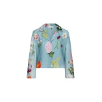 Oscar de la Renta Mixed Botanical Silk Twill Blouse | Tops | Coveti