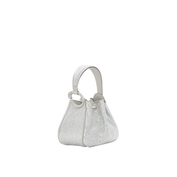 Oscar de la Renta Nano Crystal Pavé O Handle Bag in Silver