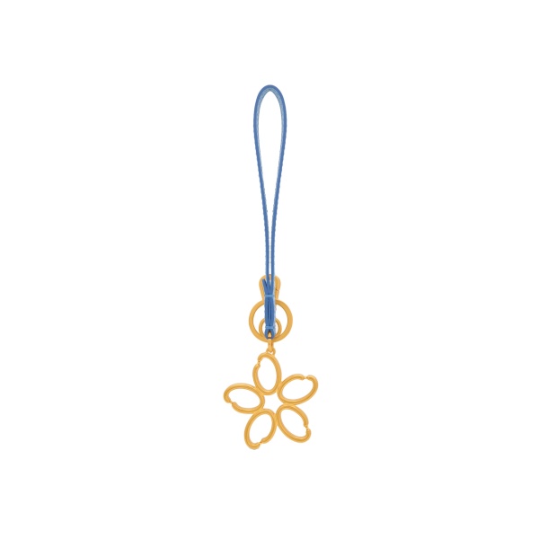 Oscar de la Renta O Flower Wristlet Key Chain in Blue