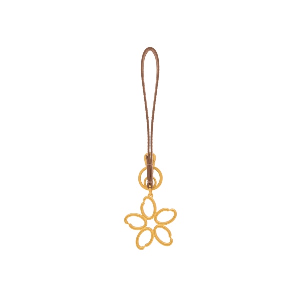 Oscar de la Renta O Flower Wristlet Key Chain in Sand