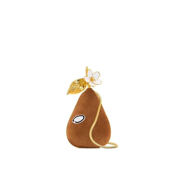 Oscar de la Renta Pear Minaudière in Suede