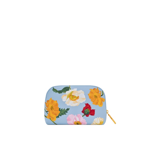 Oscar de la Renta Poppy-Printed Small Cosmetic Case