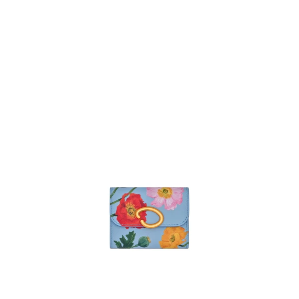 Poppy-Printed Tri-Fold Wallet