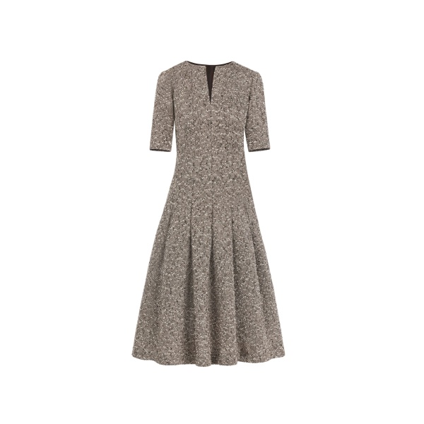 Oscar de la Renta Slub Wool Tweed Gauze Dress | Dresses | Coveti