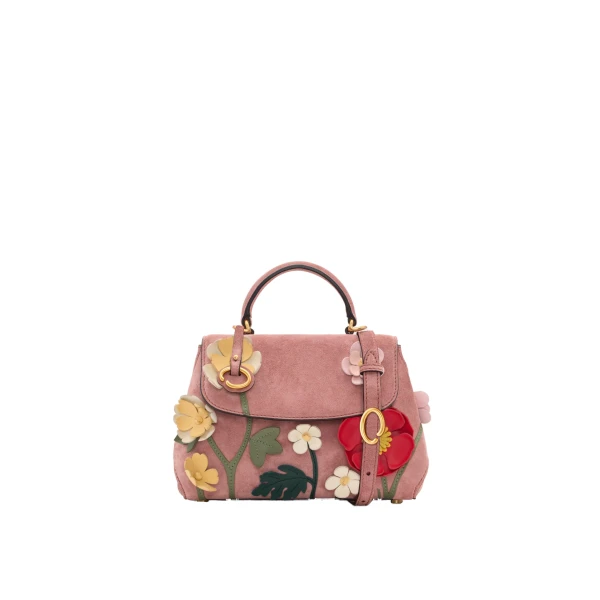 Oscar de la Renta The Mini Poppy in Suede