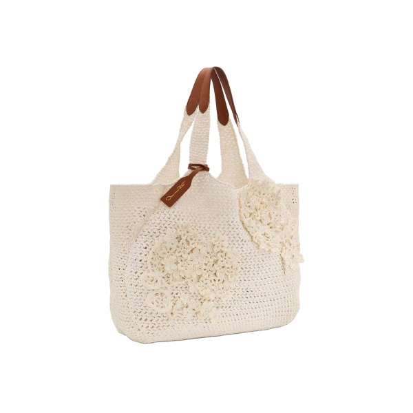 The Topaz in Ivory Crochet Raffia