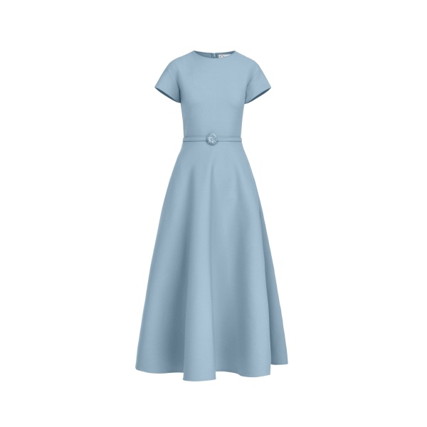 Oscar de la Renta Wool Cap Sleeve Dress | Dresses | Coveti