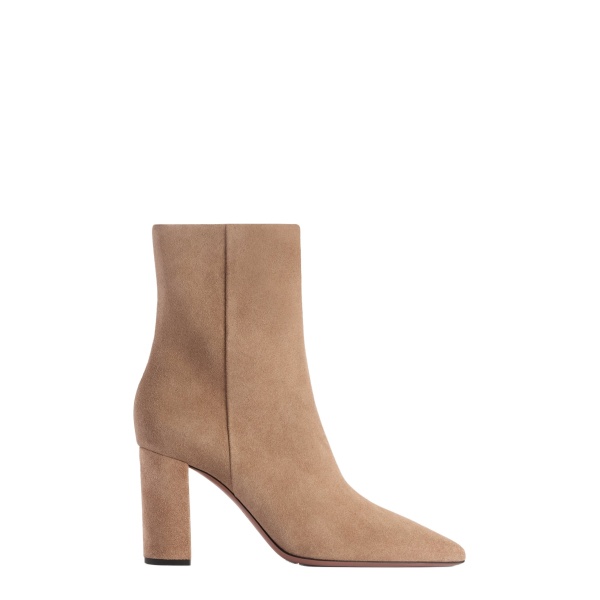 Paris Texas Anja 85 Ankle Boots in Taupe Suede