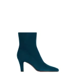 Paris Texas Belle 75 Ankle Boots in Deep Teal Suede