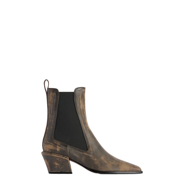 Paris Texas Bettina 50 Ankle Boots in Mud Vintage-Finish Leather