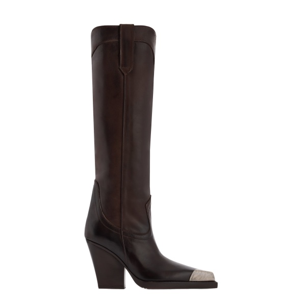 Paris Texas El Dorado 100 Embellished Toe Boots in Ebano Leather