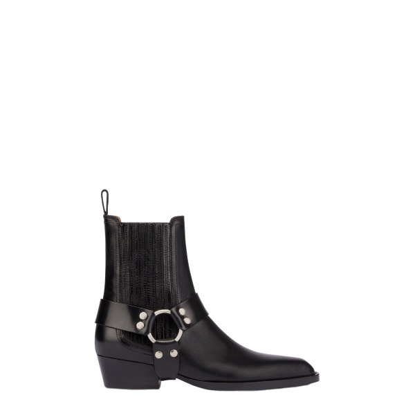 Paris Texas Helena 35 Ankle Boots in Black Shiny Vintage Leather