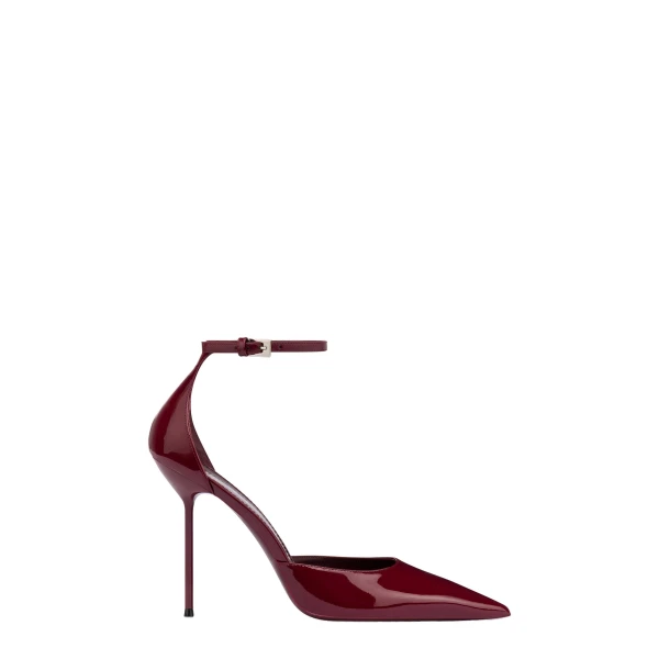 Lidia 105 Ankle-Strap Pumps in Rouge Noir Patent Leather