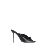 Paris Texas Lidia 105 Bow Mules in Black Nappa Leather