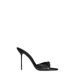Paris Texas Lidia 105 Buckle Mules in Carbone Croc-Embossed Leather