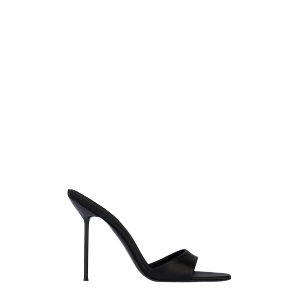 Paris Texas Lidia 105 Mules in Black Satin