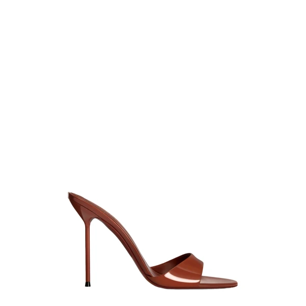 Paris Texas Lidia 105 Mules in Desert Rose Patent Leather
